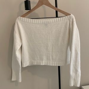 Small Forever 21- off the shoulder white cropped sweater